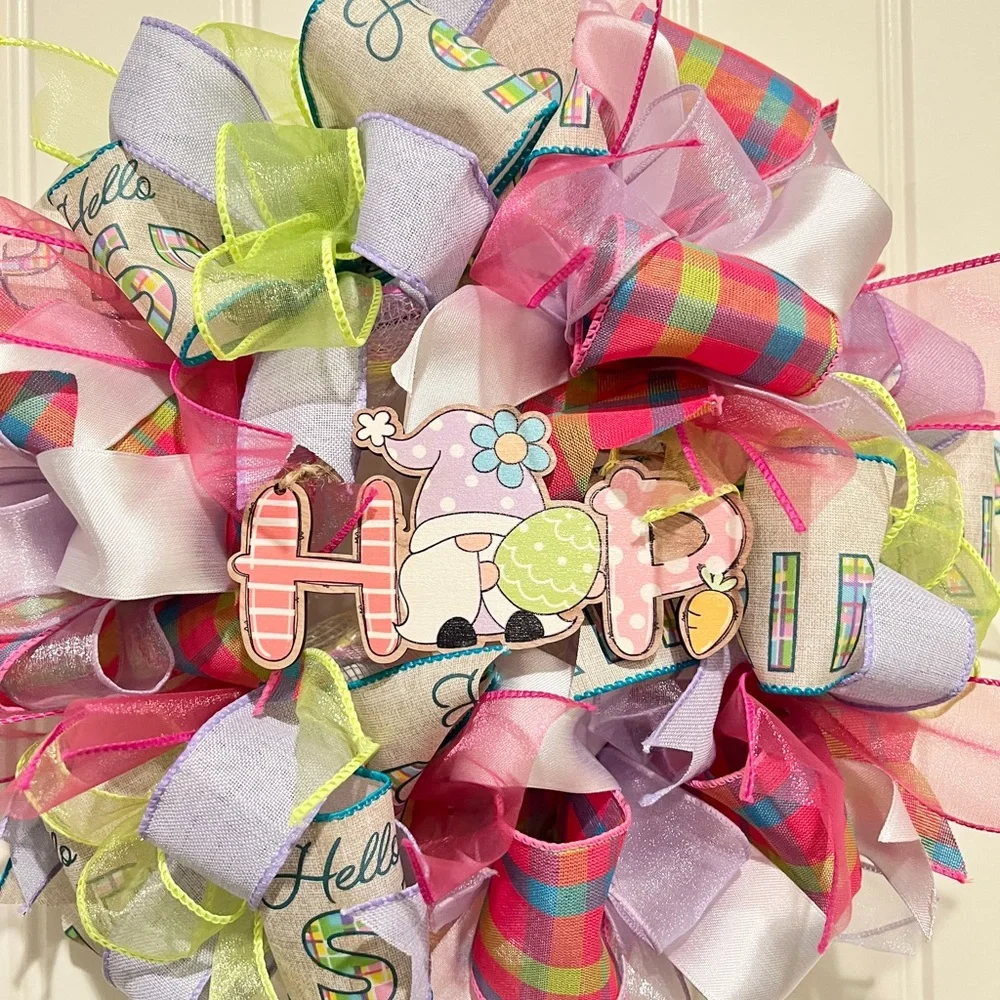 13” Easter Ribbon Wreath 